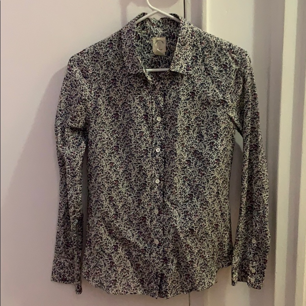 J.Crew floral prints buttondown perfect shirt sz 0